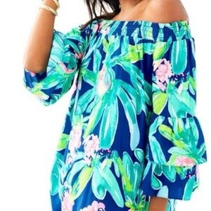 Lilly Pulitzer Tobyn off shoulder dress gypset paradise  size XS